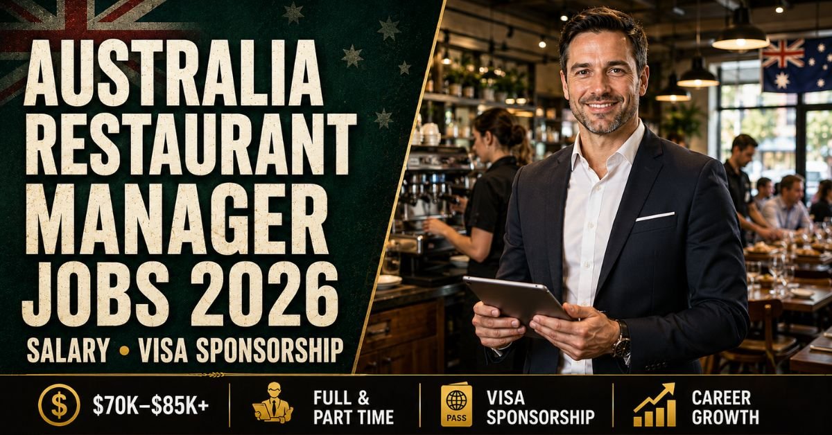 Cafe and Restaurant Manager Jobs Australia 2026 Visa Sponsorship